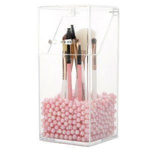 Acrylic Makeup Brush Storage Display Case With Lid